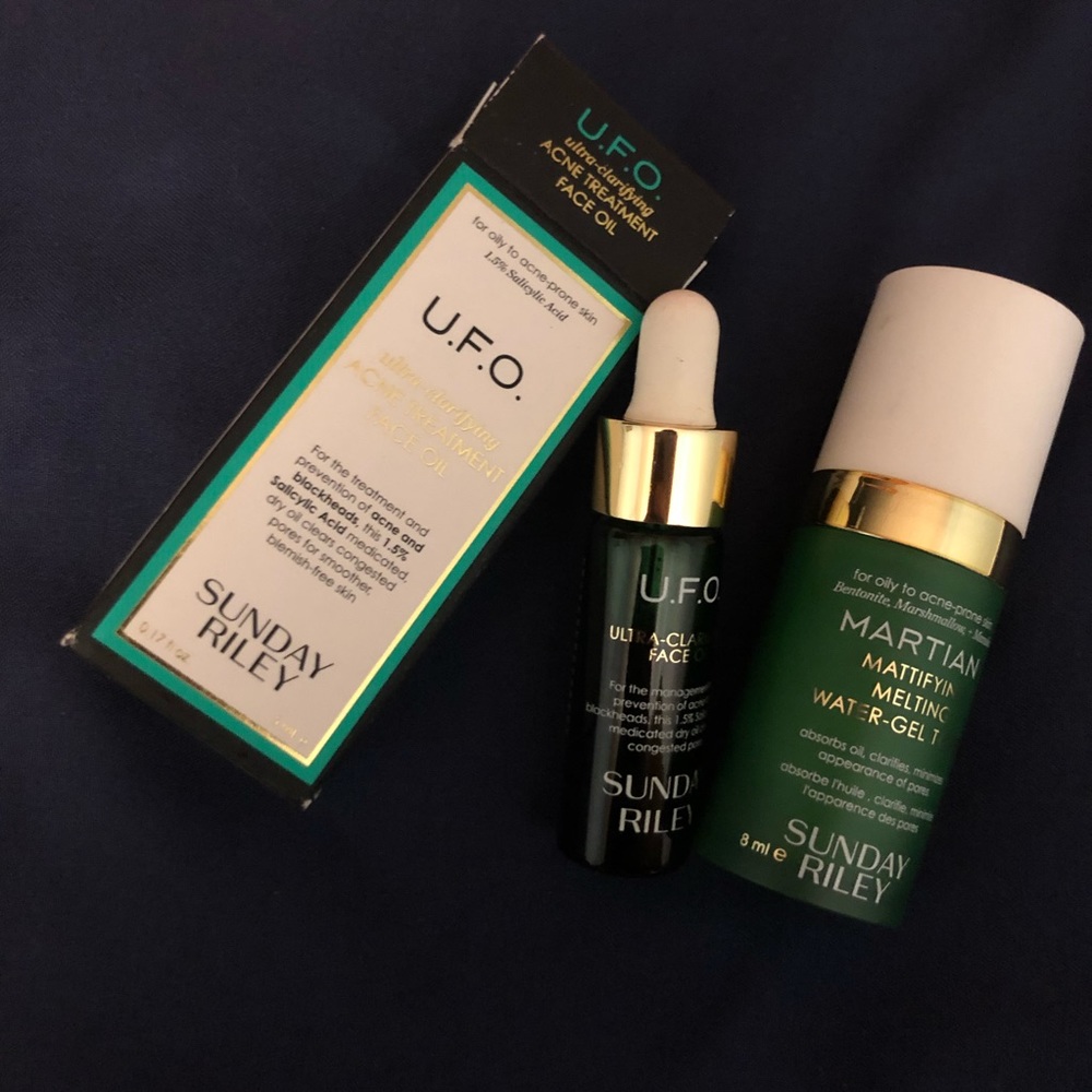 Sunday Riley U.F.O face oil & water gel toner